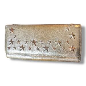 Jimmy Choo Filipa Silver Star-Studded Wallet